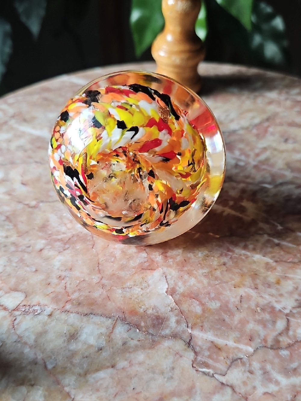 Vintage Handblown Glass Art Figurine in Vibrant Confetti Colors - Picture 3 of 4
